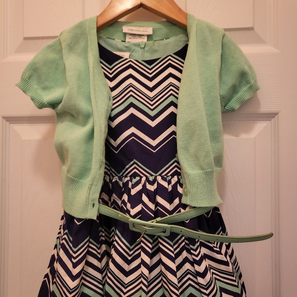 Bonnie Jean multi-colored dress w/cardigan